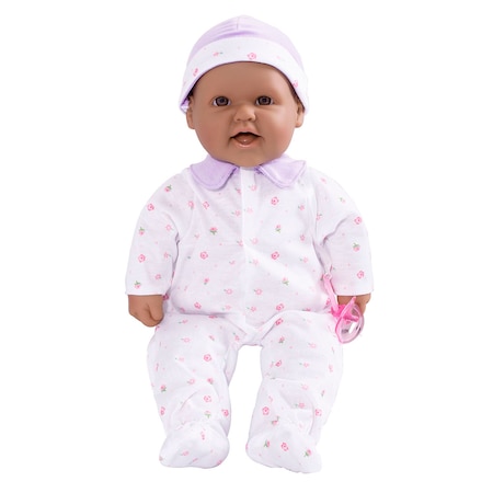 Jc Toys La Baby Soft 16in. Baby Doll, Purple with Pacifier, Hispanic 15033